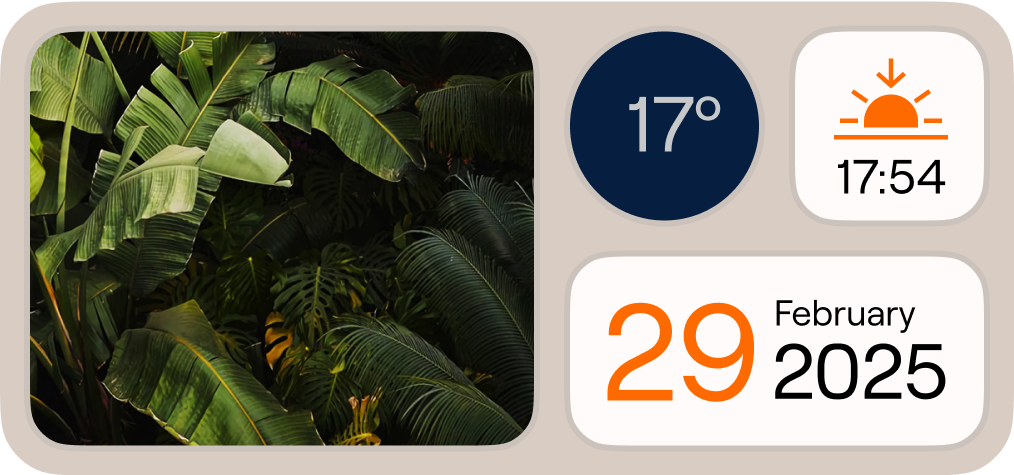 Design unique widgets to personalize your Home Screen.